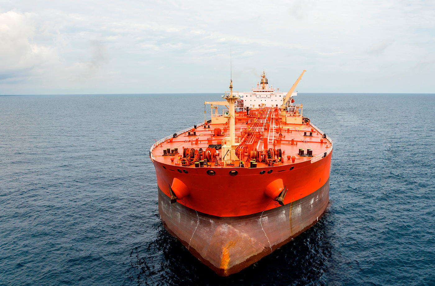 Big tanker at open sea