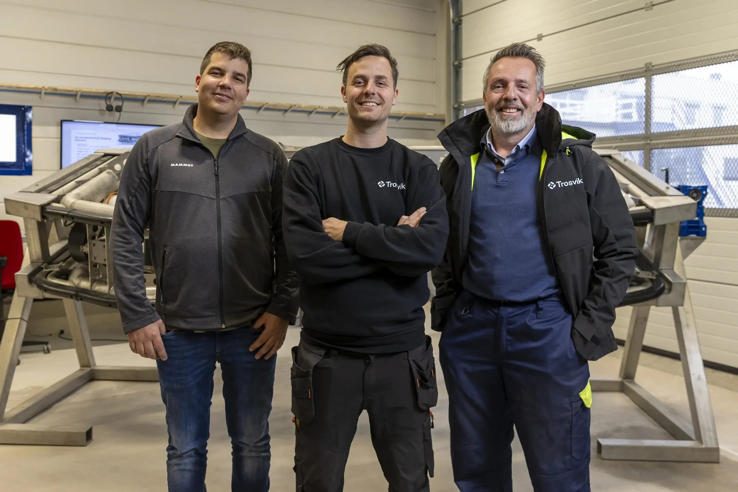 Trosvik’s ROV Team (from the left): Engineer Mads Furenes, ROV operator Eivind Eidissen, and Trosvik Oceantech's Managing Director Svein Cato Rund.